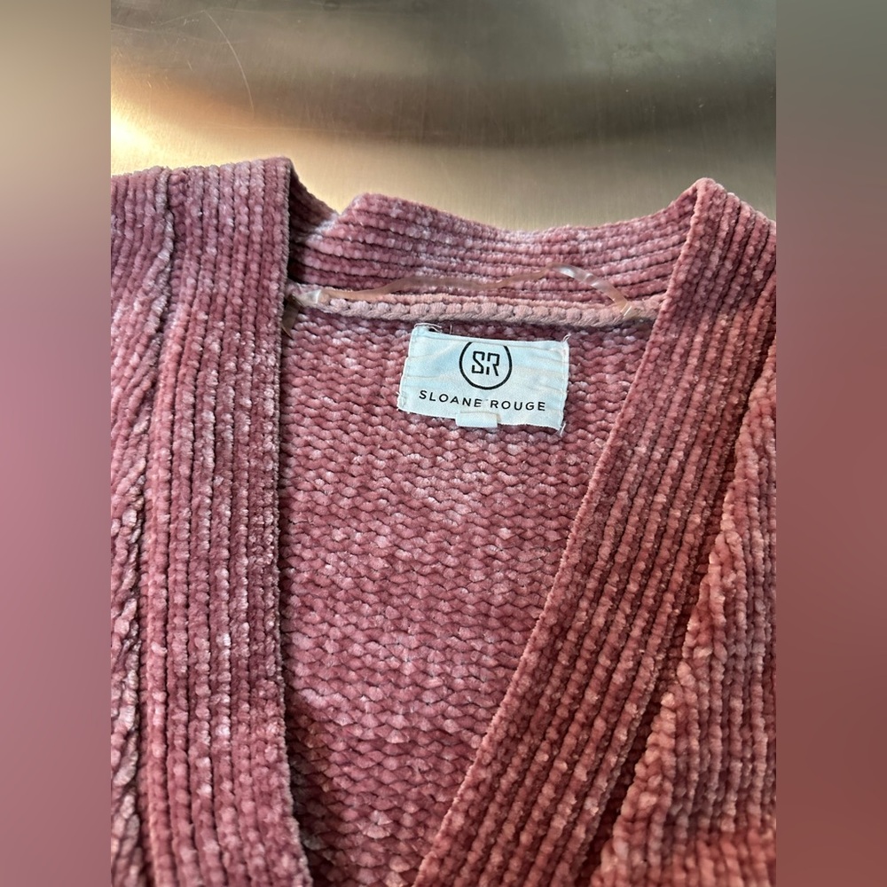 Sloan Rouge Cozy Mauve Cardigan with Front Pockets - Picture 3 of 7